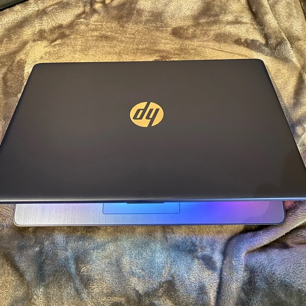 Blue HP laptop
